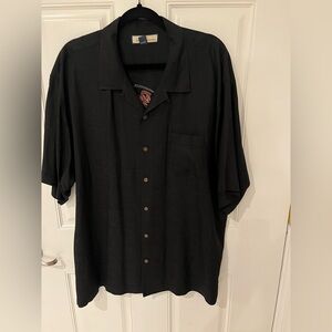 Men's Tommy Bahama 100% Silk Black Button Up King of Cool Shirt Size XL